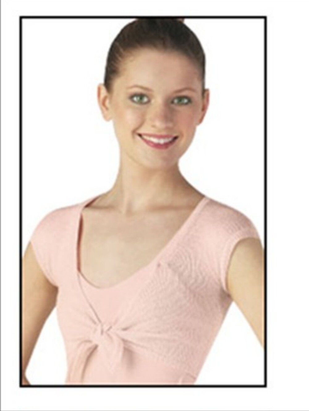 NWT Vintage Danskin In Motion Tie-Front Wrap Top Small Pink